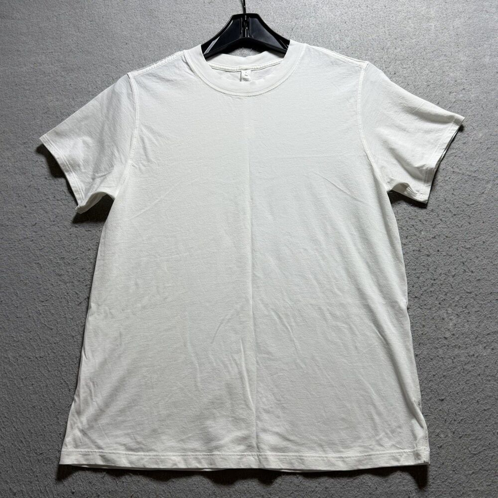 Lululemon Crewneck T-Shirt Size 2 Offwhite Short Sleeve Top Shirt Cotton